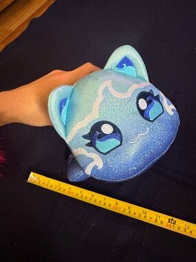 Sparkling Blue Cat Crossbody Bag - Glitter Kawaii Design
